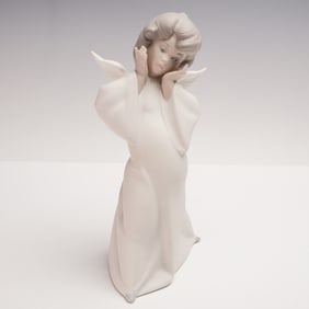 Lladro Porcelain Figurine, Cherub, Puzzled 10114959