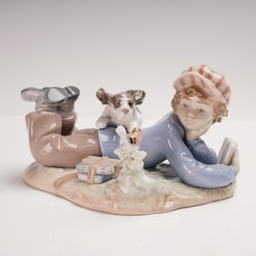Lladro Porcelain Figurine, Study Buddies 01005451