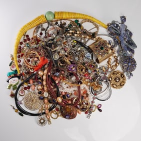 74pc Ladies Costume Jewelry Lot Mixed Styles Colors