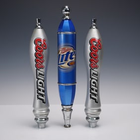 3pc Coors Light & Miller Lite Beer Tap Handles
