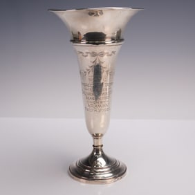 Sterling Silver Vase with Cement Reinforced Base