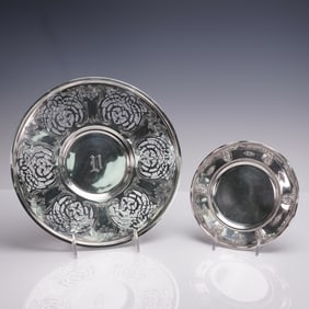 2pc Sterling Silver Trays Wallace Marked