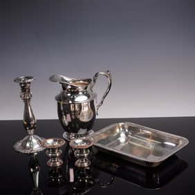 5pc Wallace, Art S. Co & Charles S. Beller Silver Plate and S.P.C Tableware