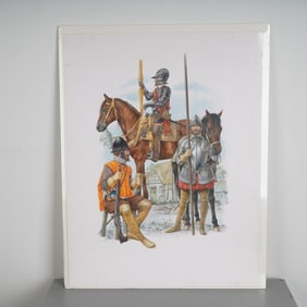 Angus McBride, Original Gouache on Board, English Civil War Soldiers