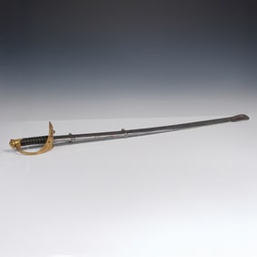 U.S. Civil War Model 1850 Foot Officers Sword w/ Etched Blade & Scabbard