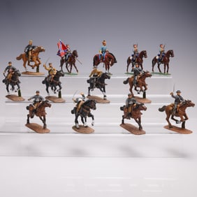 22pc American Confederate Cavalry Soldiers Miniature Figurines