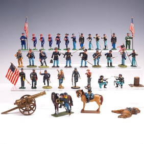 37pc American Civil War Union Soldiers Miniature Figurines