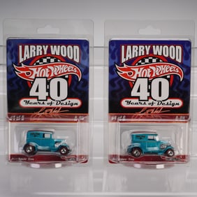 2pc Mattel Hot Wheels, A-OK Larry Wood 40 Years of Design