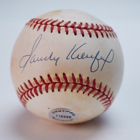 Sandy Koufax Signed Rawlings NL Baseball with Case