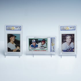 3pc WCG Graded Baseball Cards, Maris Koufax Ryan