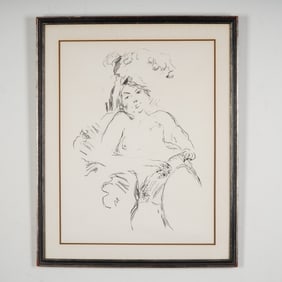 Wayne Ensrud, Original Lithograph on Paper, Seated Nude, Signed