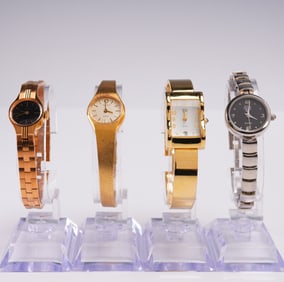 4pc Womens Quartz Watch Lot Gold and Silver Tone