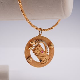14K Gold Bracelet w Golf Bag Charm