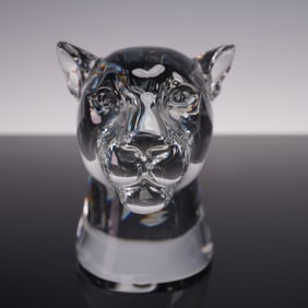 Baccarat Crystal Figurine, Panther Head
