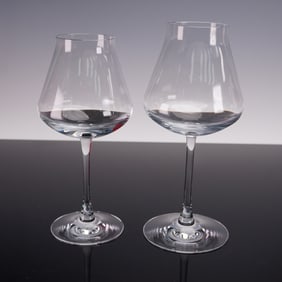 Pair of Baccarat Crystal Chateau Red Wine Glasses