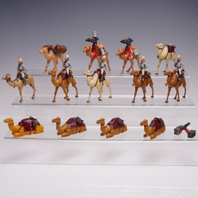19pc British Colonial Camel Corps Miniature Figurines
