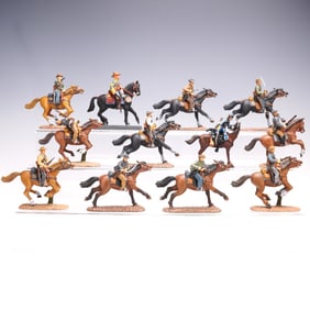 23pc American Civil War Cavalry Soldiers Miniature Figurines