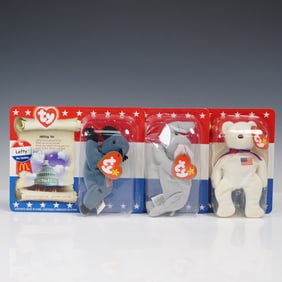3pc McDonald's Happy Meal Toys Ty Teenie Beanie, American Trio