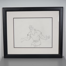 Original Disney Production Drawing of Gaston from Beauty and the Beast