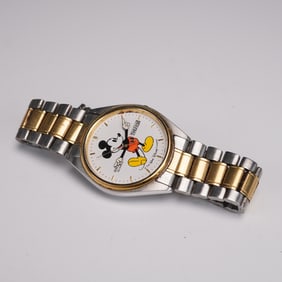 Seiko Quartz Mickey Mouse Watch With Two-Tone Bracelet