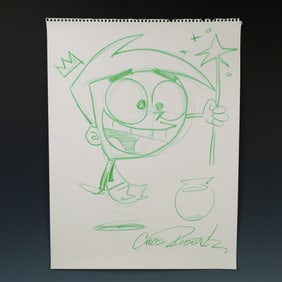 Original Nickelodeon Drawing on Paper of Timmy Turner by Chris Robertson