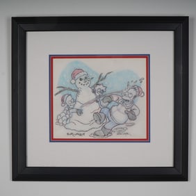 Original Simpsons Concept Drawing by Mike Royer Ruff Concept with COA