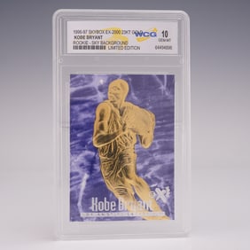 1996-97 Skybox EX2000 Kobe Bryant Rookie 23Kt Gold Feel The Game WCG Gem 10