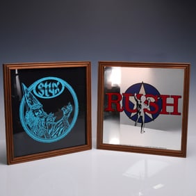 2pc Framed Band Mirror Set Rush and Styx