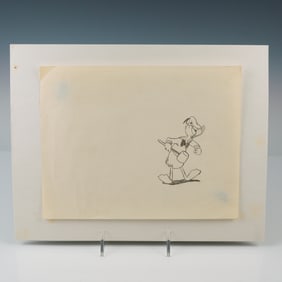 Original Walt Disney Donald Duck Graphite Drawing with Mallet