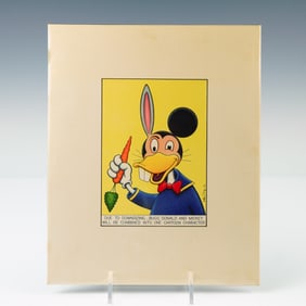 John Long Downsizing Walt Disney Cartoon Mashup, Signed