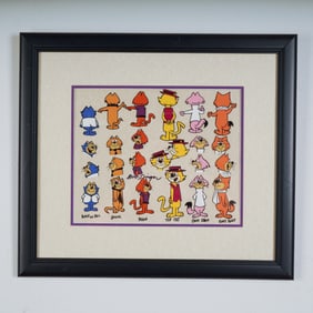 Hanna Barbara Hand-Painted "Top Cat" Animation Cel, Signed by Bob Singer