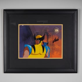 Original Production Cel Signed by Stan Lee, Featuring Wolverine and Beast