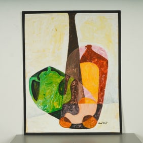Duval Eliot, Original Abstract Mixed Media on Paper Board, Signed
