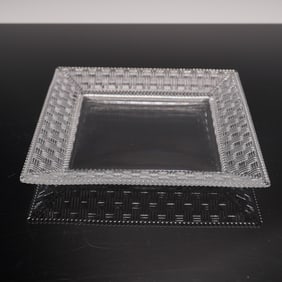 Tiffany & Co. Crystal Square Basketweave Tray