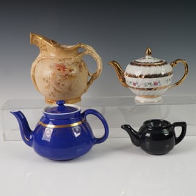 4pc Royal Bonn Floral Pitcher and 3 Tea Pots