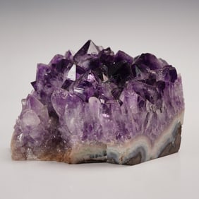 Amethyst Crystal Geode Cluster with Polished Base