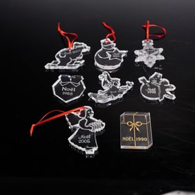 8pc Baccarat Crystal Noel Ornament Collection