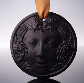 Lalique Crystal Tree Ornament Masque de Femme Noel 2022