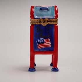 Limoges Porcelain Trinket Box, U.S. Mailbox