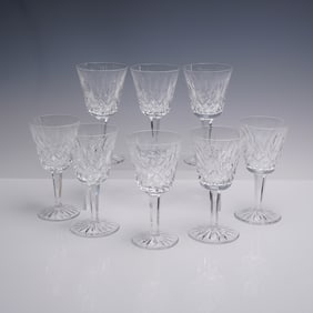 8pc Waterford Crystal Claret Wine Glasses, Lismore