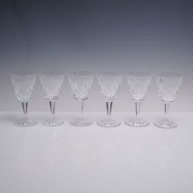 6pc Waterford Crystal Claret Wine Glasses, Lismore