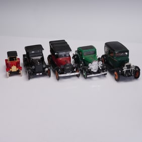 5pc Licensed Vintage Diecast American Model Cars
