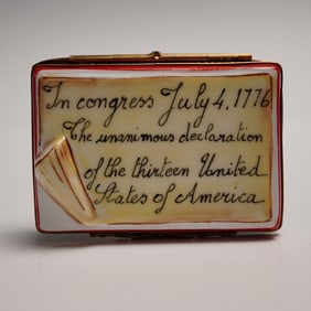 Chamart Limoges Porcelain Box, Declaration of Independence