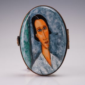 Limoges Porcelain Trinket Box, Madame Zborowska