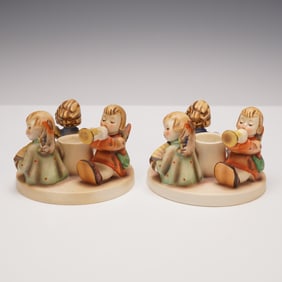 Pair of Goebel Hummel Candlesticks, Angelic Herald