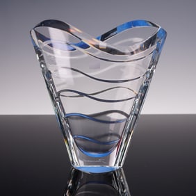 Baccarat Crystal Clear Wave Vase