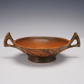 Roseville Pottery, Bushberry Handled Bowl, 412-6