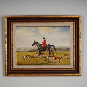Boehm Bone Porcelain Plaque, Morning Hunt, Made in England