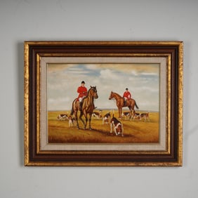 Boehm Bone Porcelain Plaque, On The Scent, Made in England