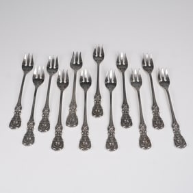 12pc Reed & Barton Sterling Silver Francis I Pattern Pickle and Olive Forks